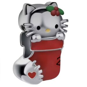 🎆LINX DISCONTINUED Silver Christmas Stocking Hello Kitty Bracelet Charm